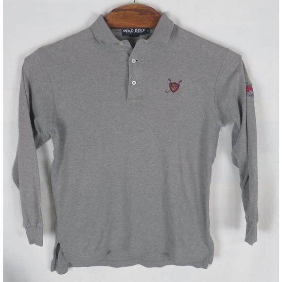 Vintage Ralph Lauren Golf Polo Long Sleeve Men Medium 1990s RARE Polo Golf Crest - Picture 1 of 5